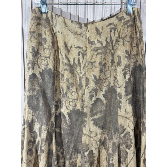 Lauren Ralph Lauren Floral Linen Midi Skirt Women’s Size 4 Brown A-Line Peasant - Picture 6 of 11